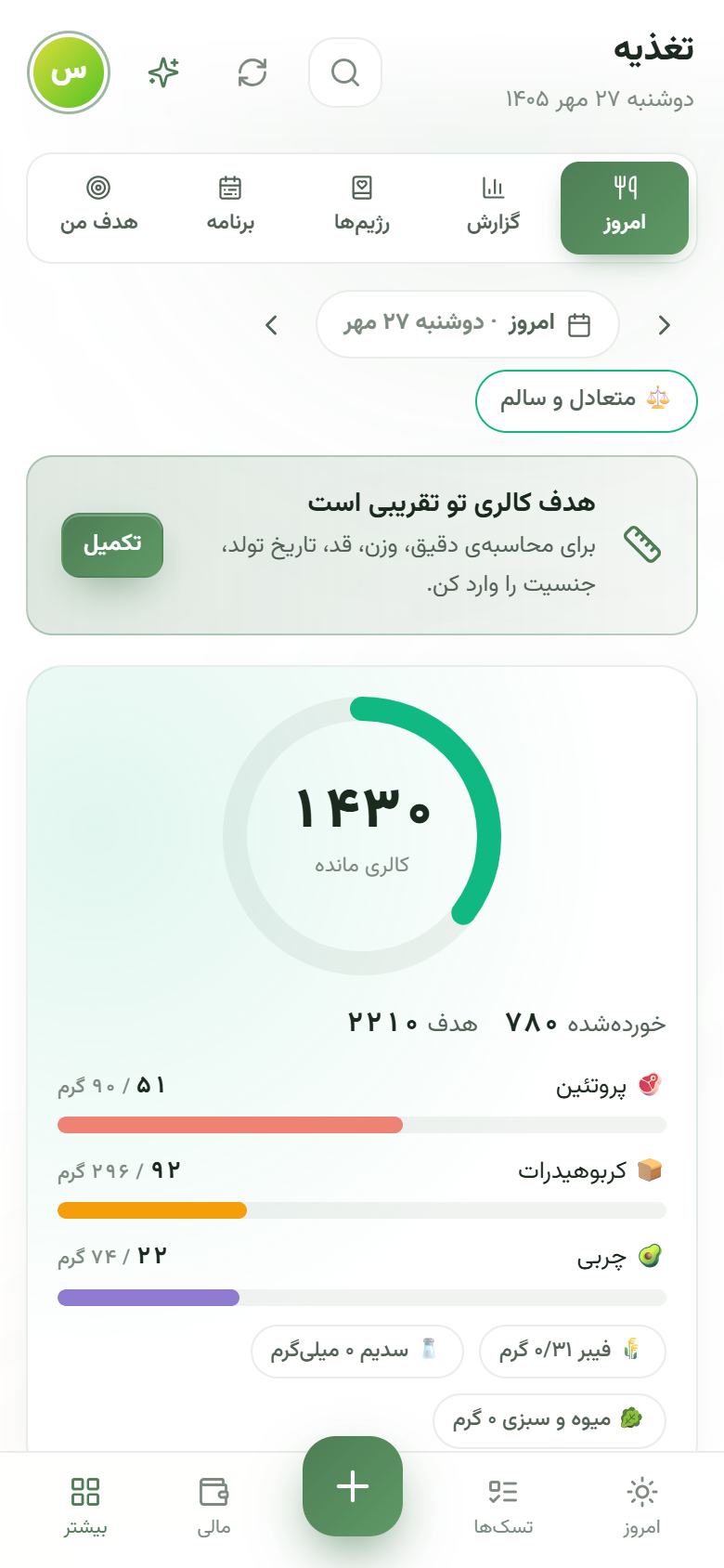بخش تغذیهی روتینک